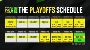 ESL Pro League Season 13 Playoff Schedule
