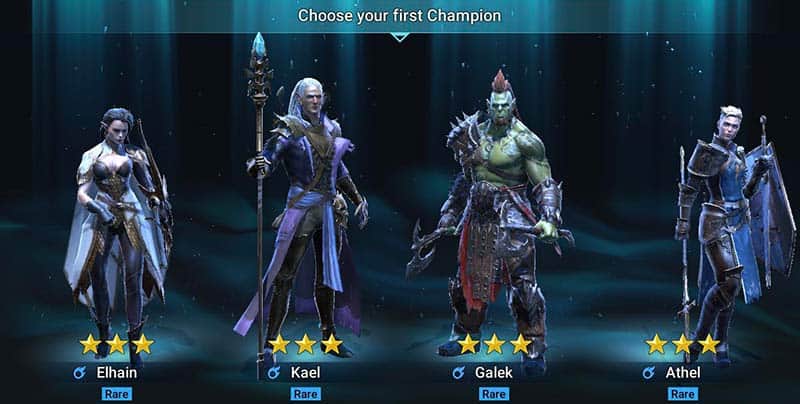Raid Shadow Legends Starting Champions